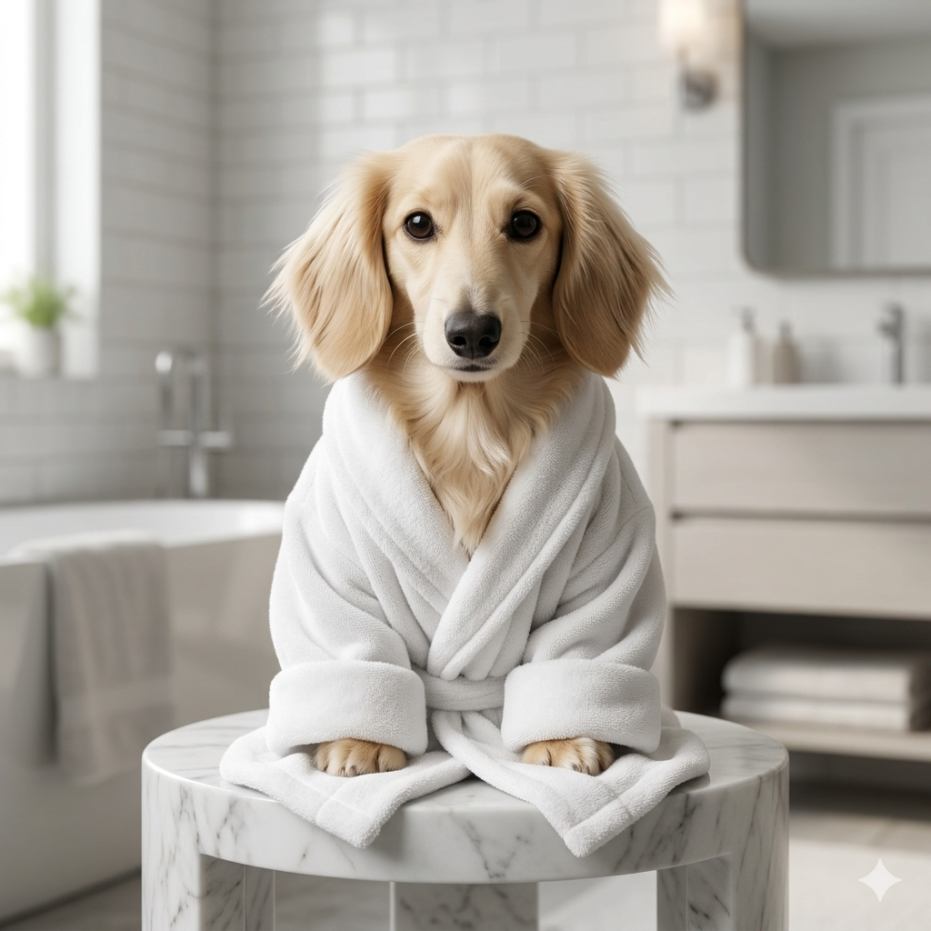 Humorous Pet Bathroom Photoshoot