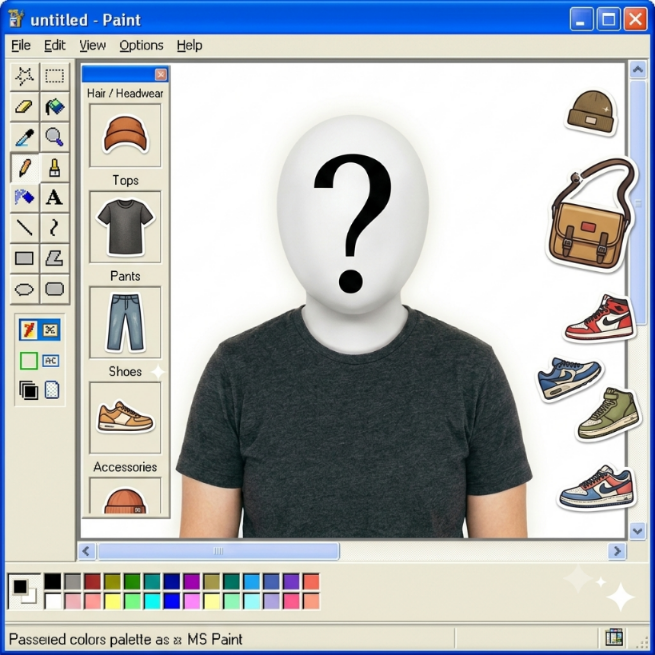 Retro MS Paint Fashion Builder