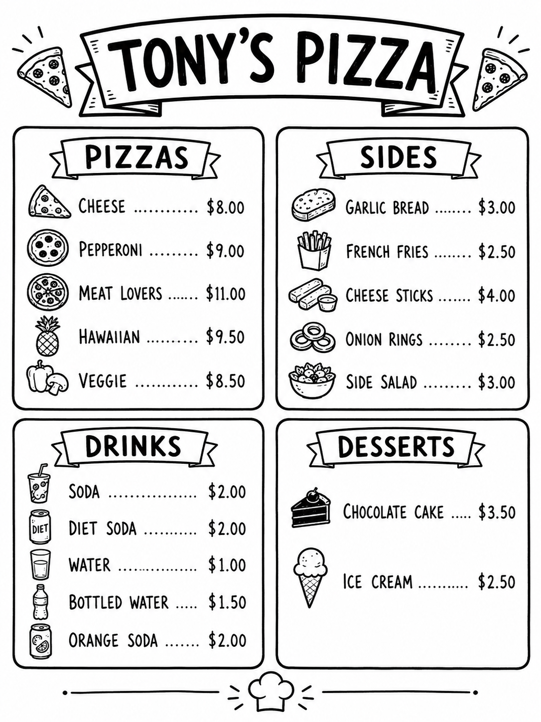 Cartoon Menu Redesign